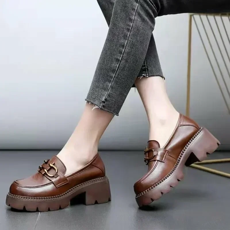 2024-Women-s-Shoes-Loafers-Women-s-High-Heels-Fashion-Metal-Decoration-Office-Professional-Round-Toe-2