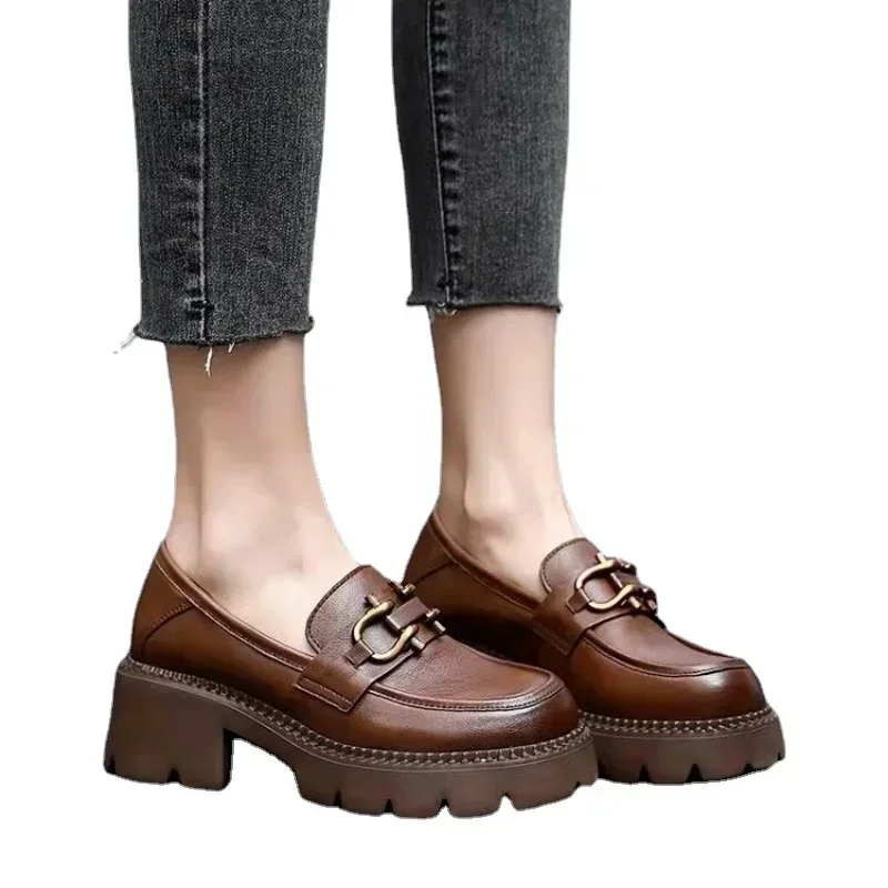 2024-Women-s-Shoes-Loafers-Women-s-High-Heels-Fashion-Metal-Decoration-Office-Professional-Round-Toe-5