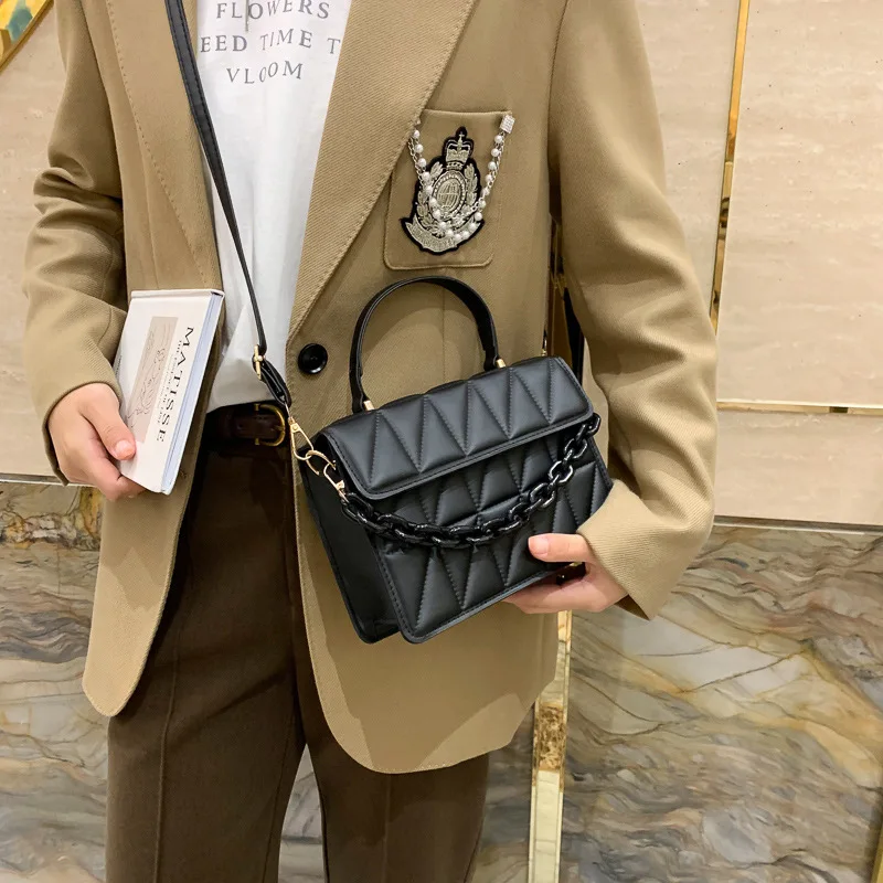 Solid-Plaid-Crossbody-Bags-For-Women-Chain-Decor-Fashion-Shoulder-Bag-Ladies-Handbag-For-Daily-Used-4